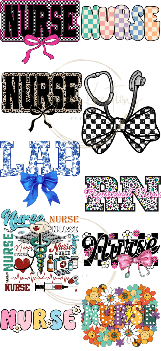 Nurse 22x48" Pre-Made DTF gang sheet