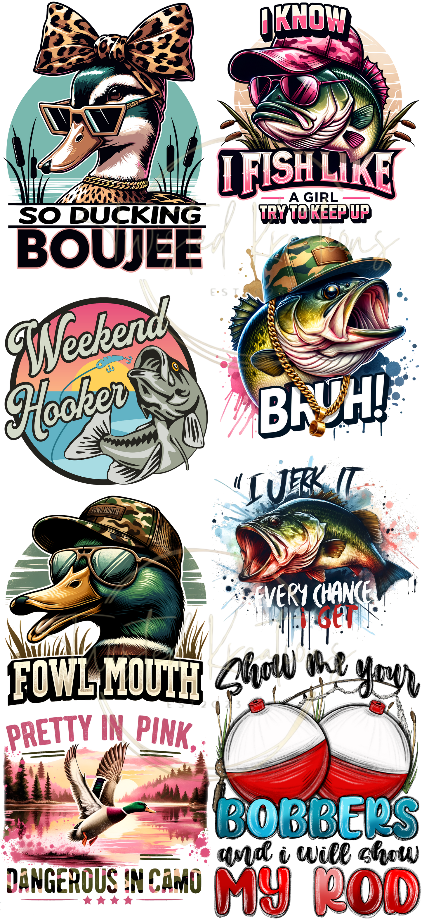 Fishing 22x48" Pre-made Dtf gang sheet
