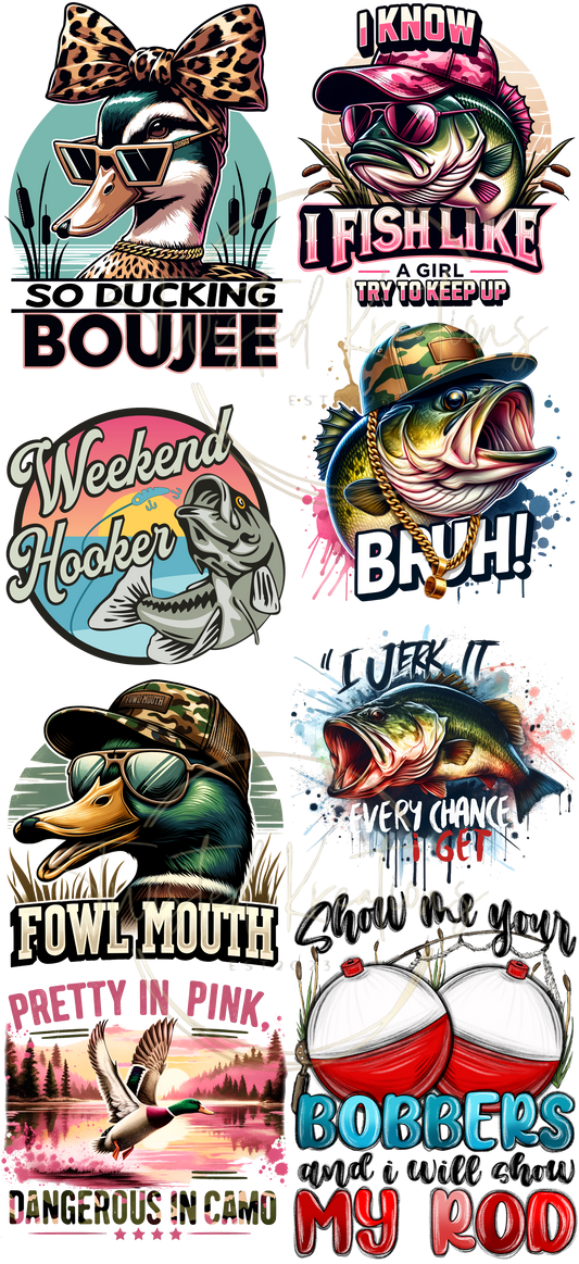 Fishing 22x48" Pre-made Dtf gang sheet